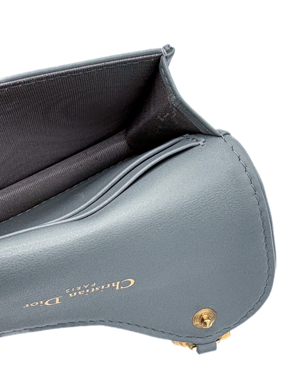 Christian Dior 2022 Saddle Bloom Card Holder Grey Oblique Jacquard - Picture 5 of 6